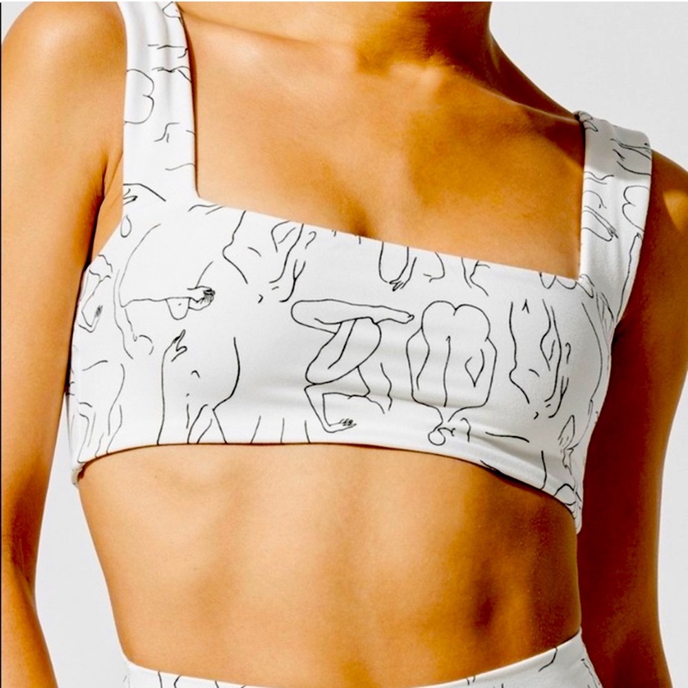 We Wore What Active White Silhouette Bandeau Top